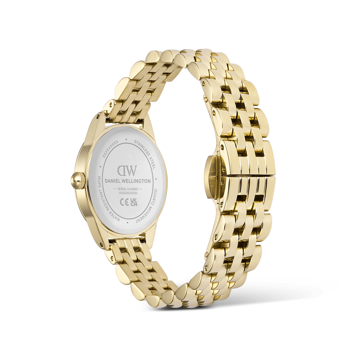 Orologio Daniel Wellington quarzo quadrante brown, Ophelia Mini Beans Link Amber Gold, 20mm - DW00101018