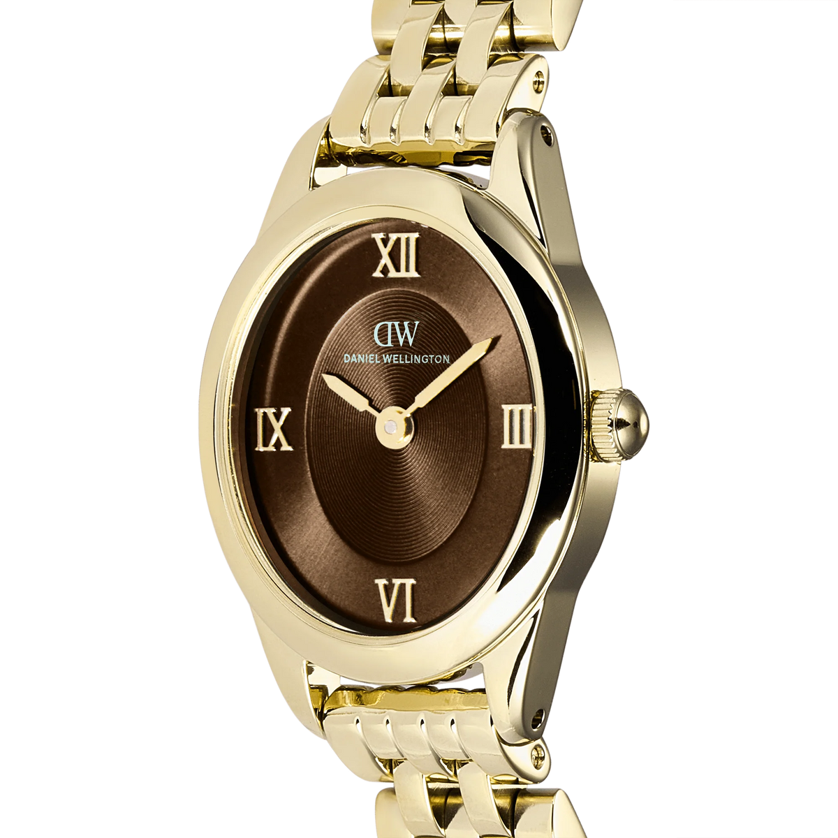 Orologio Daniel Wellington quarzo quadrante brown, Ophelia Mini Beans Link Amber Gold, 20mm - DW00101018