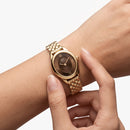 Orologio Daniel Wellington quarzo quadrante brown, Ophelia Mini Beans Link Amber Gold, 20mm - DW00101018