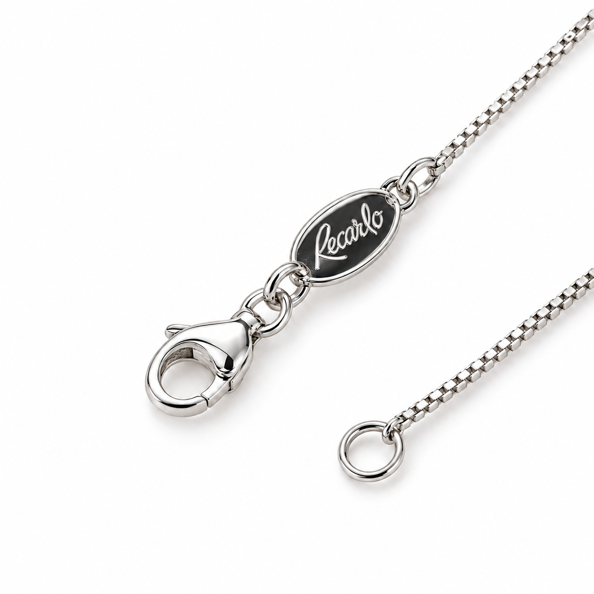 Recarlo Girocollo in oro bianco 18 kt con croce di zaffiri blu ct 0,63 e diamante naturale ct 0,03 - P93CR006/ZX-45