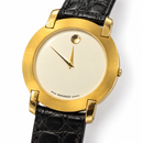 Orologio Movado Museum quadrante bianco e ghiera laminata oro, unisex, movimento quarzo, NOS, 30mm - 87A2864