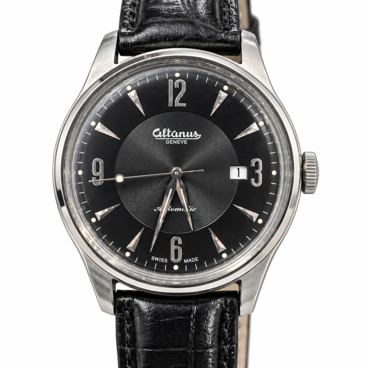 Orologio Altanus Genève , Vintage da uomo, automatico, total black, 40mm - 7932