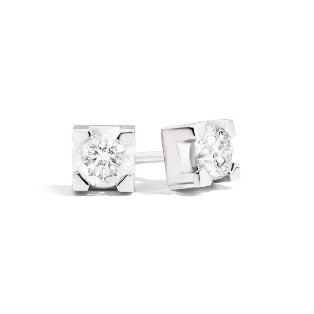 Orecchini Recarlo punto luce in oro bianco 18kt e diamanti, 0.38 ct - E01PX030/038