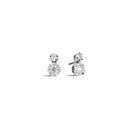 Recarlo Face Round bilogy earrings in white gold and diamonds, 0.18ct - E66DE005/018