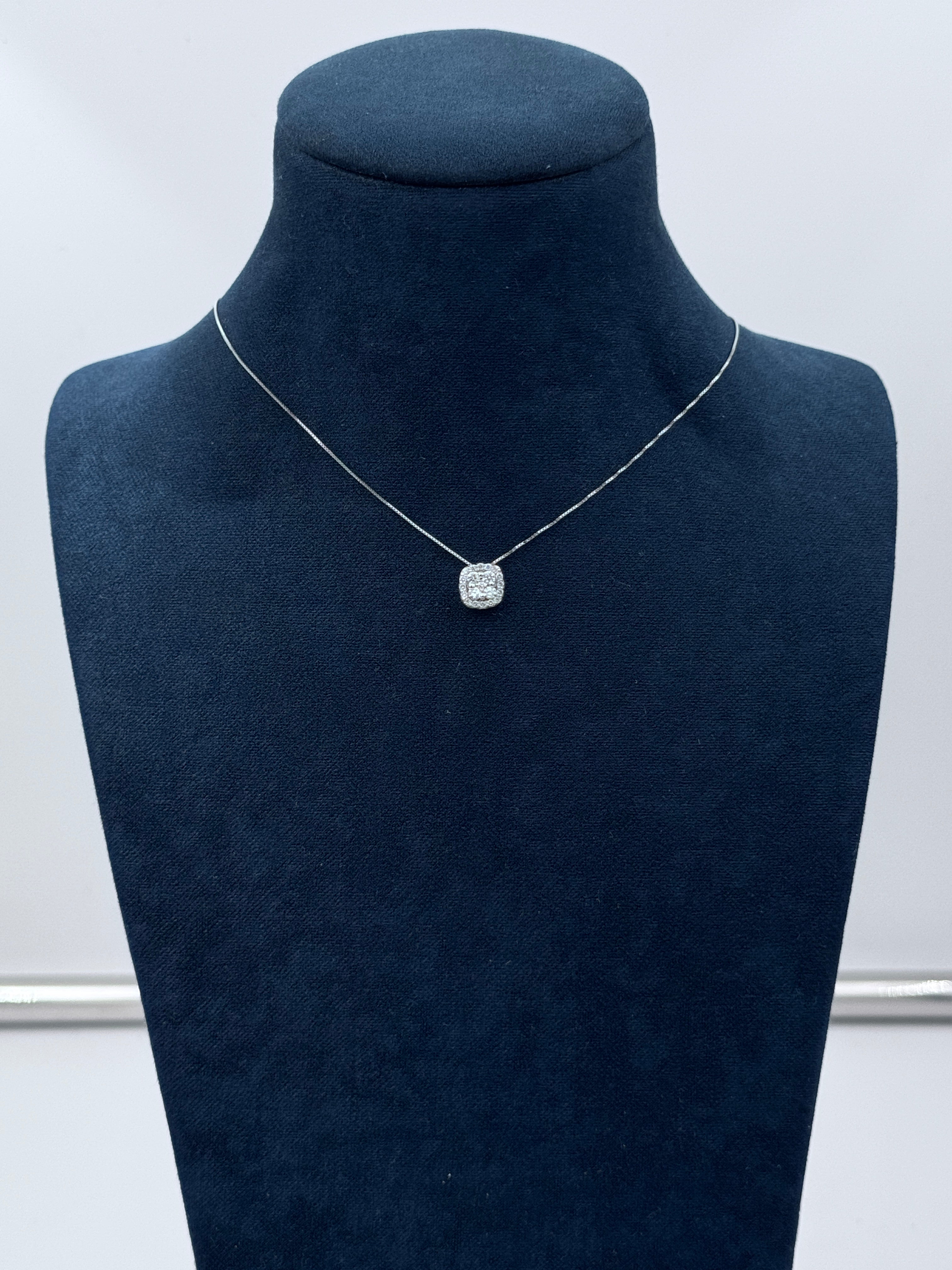 Diana - Collana punto luce in oro bianco 18kt e mosaico di diamanti - CL MAGIC 04-1