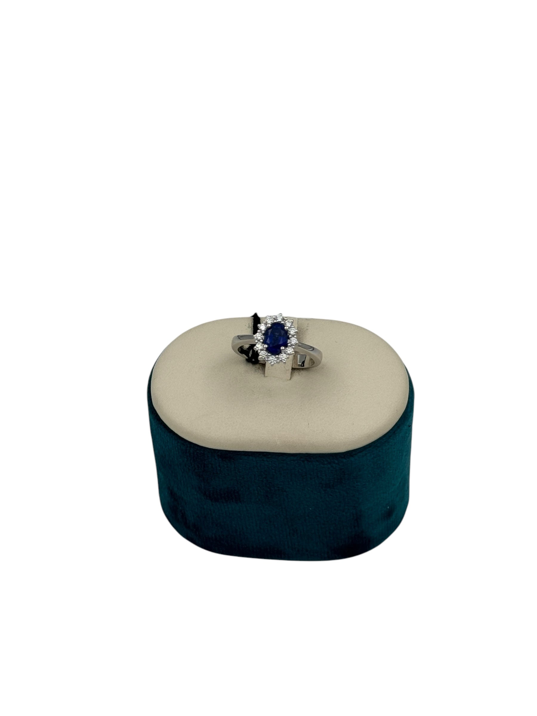 Anello Zaffiro Giorgio Visconti con giro di diamanti, 1.15ct di zaffiri - AB17142BZ