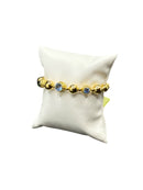 Bracciale in bronzo dorato con pietre azzurre - DIAMANTI BR 001