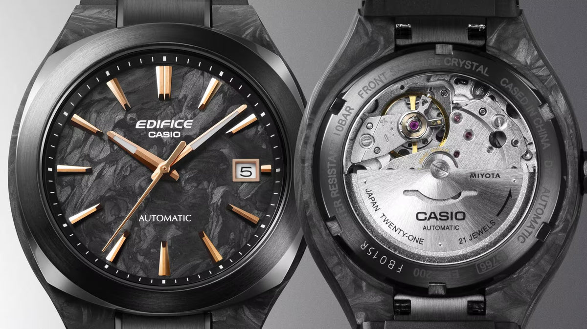 Orologio Casio Edifice, quadrante nero con cassa in carbonio, automatico, 38mm - EFK-200CD-1AER