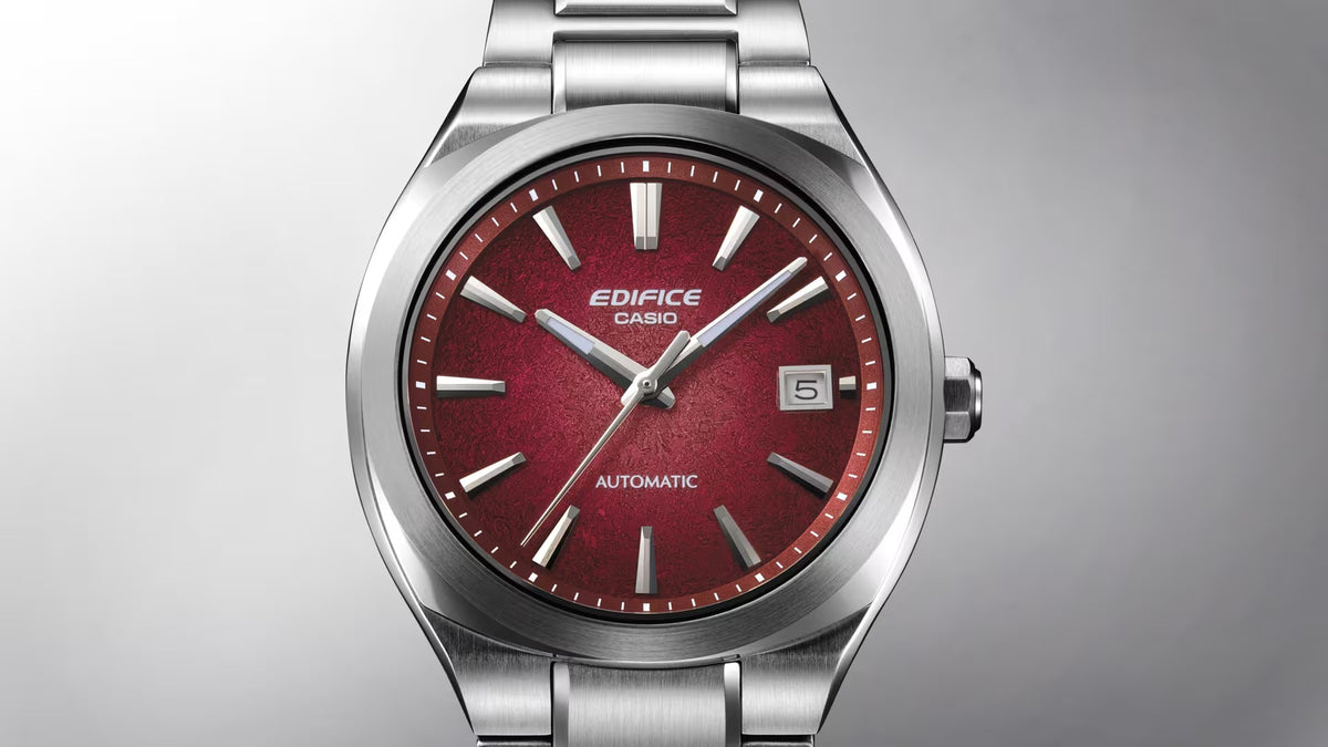 Orologio Casio Edifice, quadrante rosso sfumato, automatico, 38mm - EFK-200D-4AER