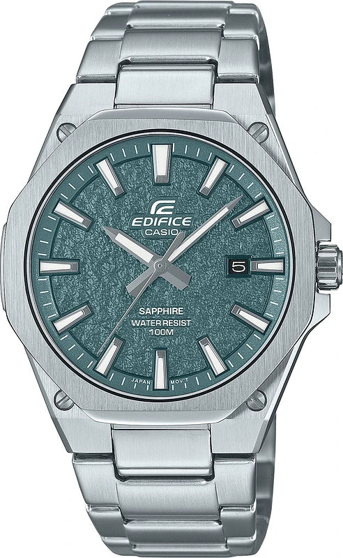 Casio Edifice 3-Zeiger-Analoguhr mit smaragdgrünem Zifferblatt, 40 mm – EFR-S108DE-3AVUEF