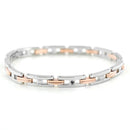 Bracciale Zancan in Acciaio bicolore e zircone nero centrale - EHB138