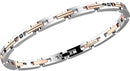 Bracciale Zancan in Acciaio bicolore e zircone nero centrale - EHB138