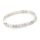 Bracciale Zancan in Acciaio bicolore e zircone nero centrale - EHB138
