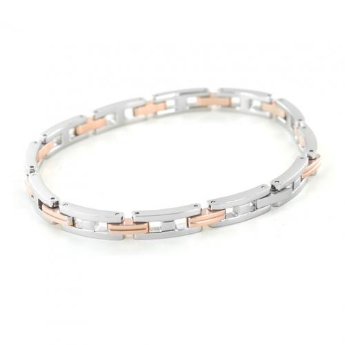 Bracciale Zancan in Acciaio bicolore e zircone nero centrale - EHB138
