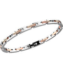 Bracciale Zancan in Acciaio bicolore e zircone nero centrale - EHB138