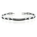 Bracciale Zancan da uomo in acciaio e PVD nero con zircone centrale - EHB212