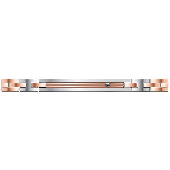 Zancan Men's Bracelet - Hi-Teck in 316L Steel with Bicolor Silver and Rosé Mesh - EHB217