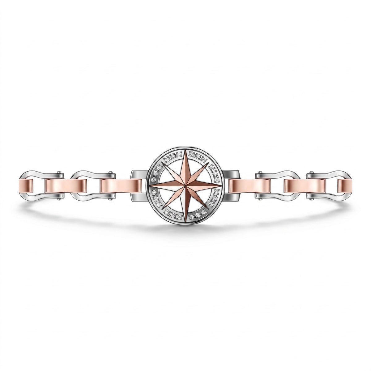 Bracciale Zancan in Acciaio placcato oro rosa - rosa dei venti - EHB241
