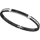 Bracciale da uomo in acciaio 316L Zancan nero con fibra di carbonio - EHB258