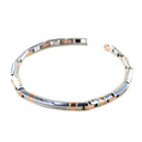 Bracciale Zancan da uomo in acciaio e PVD rosa con zirconi bianchi - EHB283