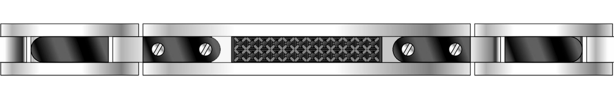Bracciale Zancan in acciaio da uomo, in PVD nero - Collezione Hi-Teck - EHB285