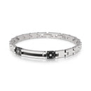 Bracciale Zancan uomo in acciaio con targa e inserti neri — 22 cm - EHB401
