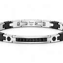 Bracciale Zancan Hi-Tekh uomo in acciaio e PVD nero — 22 cm regolabile - EHB471