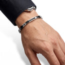 Bracciale Zancan Hi-Tekh uomo in acciaio e PVD nero — 22 cm regolabile - EHB471