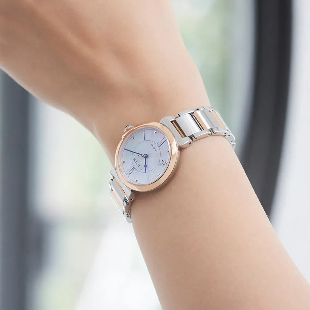 Orologio Citizen Lady, Collezione Maybell, Diamond Bezel, Quadrante Madreperla, 29mm - EM1074-82D
