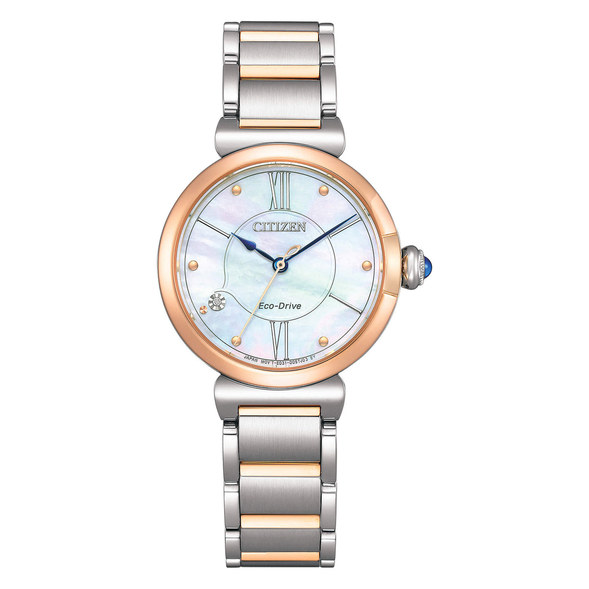 Orologio Citizen Lady Maybell, Eco-Drive, BICOLORE OORO ROSA con quadrante MADREPERLA, 29mm - EM1074-82D