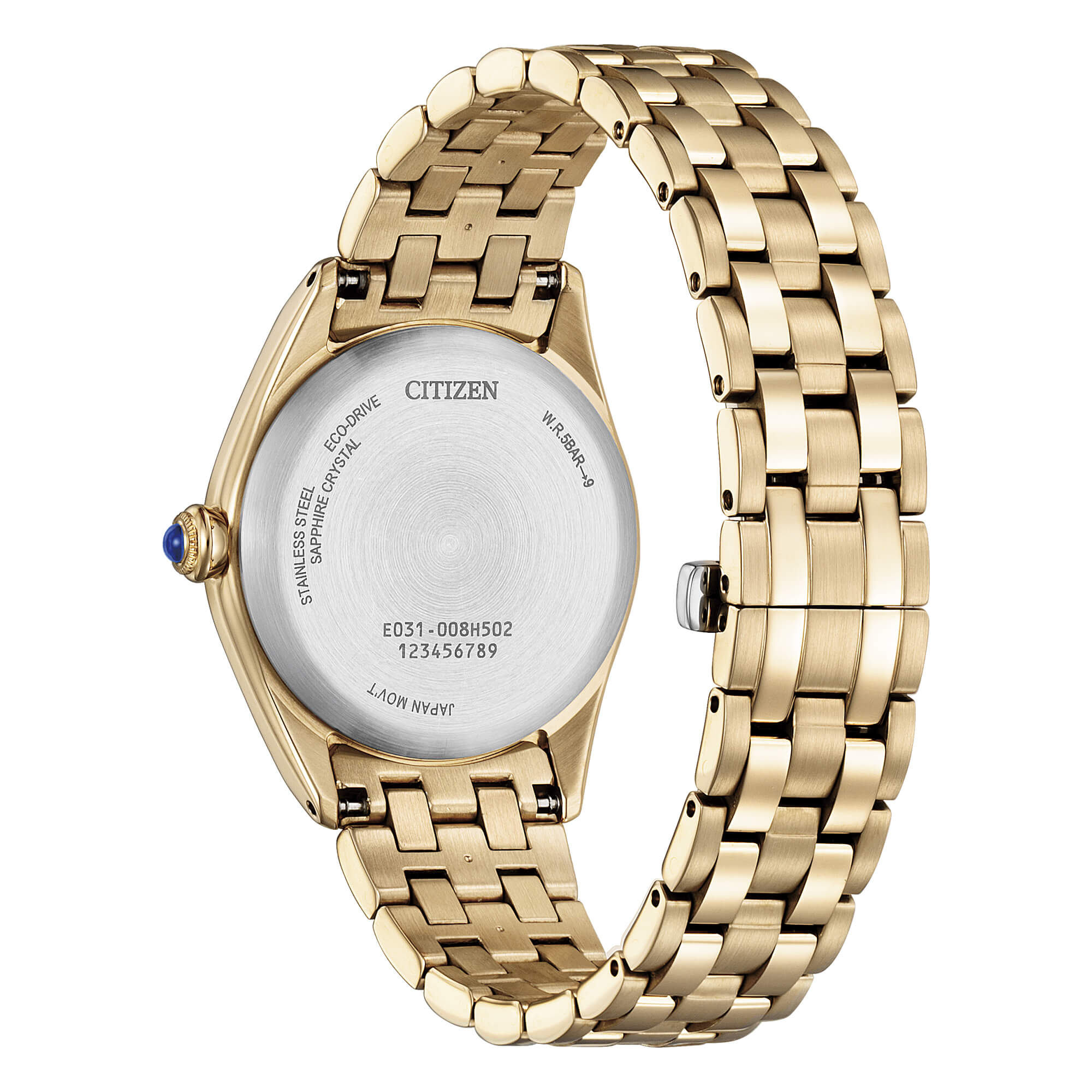 Orologio Citizen Lady, eco-drive, cinturino color oro rosa e quadrante bianco antico, 33mm - EM1143-81X