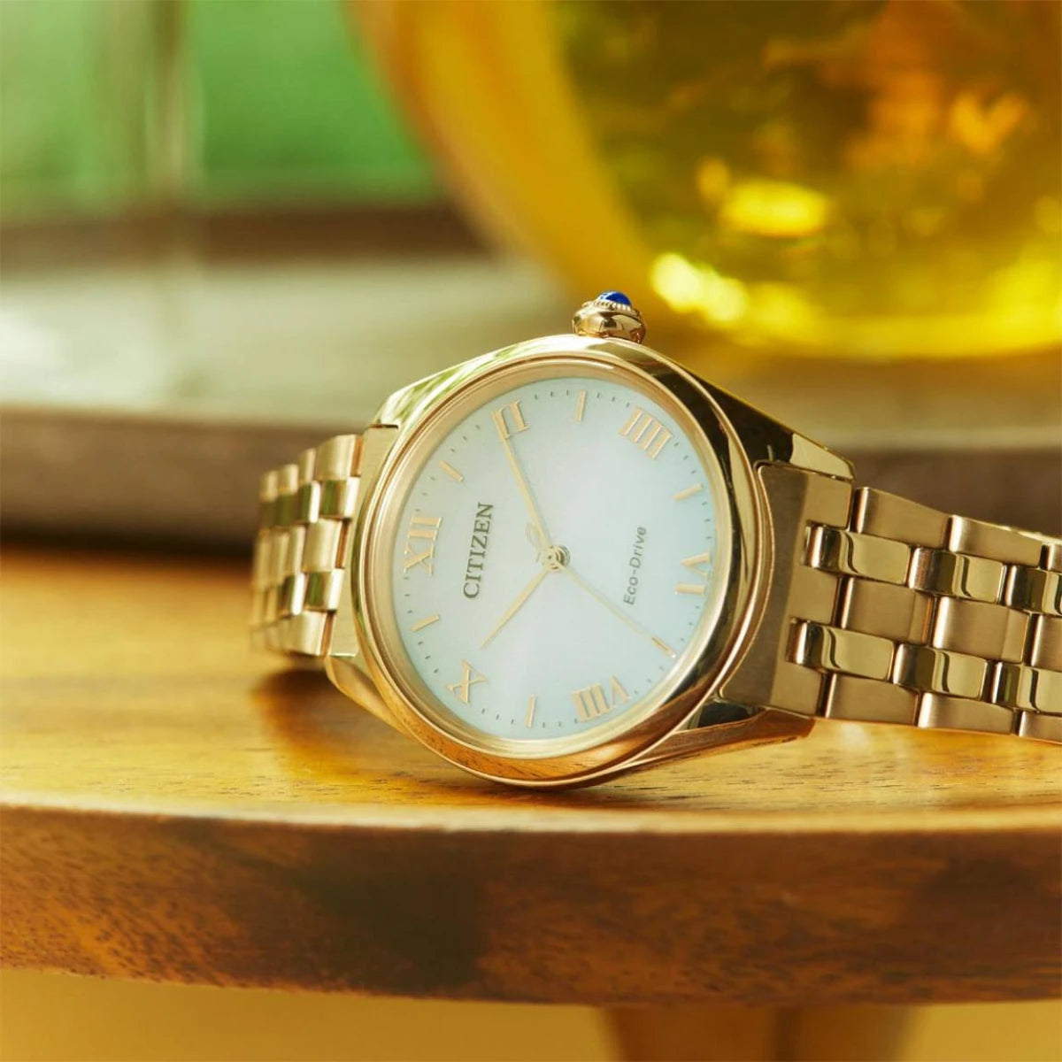 Orologio Citizen Lady, eco-drive, cinturino color oro rosa e quadrante bianco antico, 33mm - EM1143-81X
