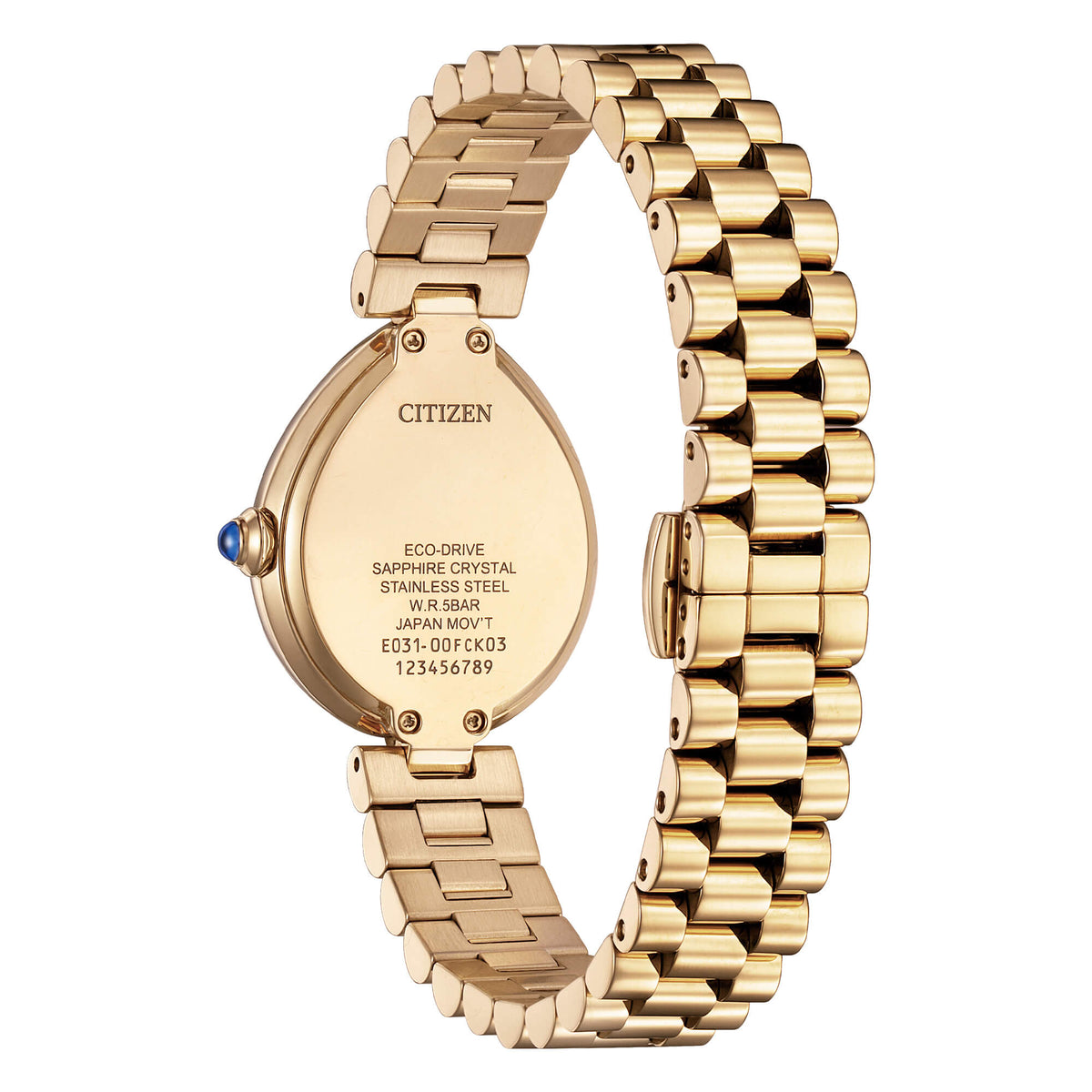 Orologio Citizen Lady, Rainell, quadrante verde scuro, PVD oro rosa, eco-drive, 35x26mm - EM1203-57X