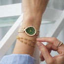 Orologio Citizen Lady, Rainell, quadrante verde scuro, PVD oro rosa, eco-drive, 35x26mm - EM1203-57X