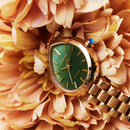 Orologio Citizen Lady, Rainell, quadrante verde scuro, PVD oro rosa, eco-drive, 35x26mm - EM1203-57X