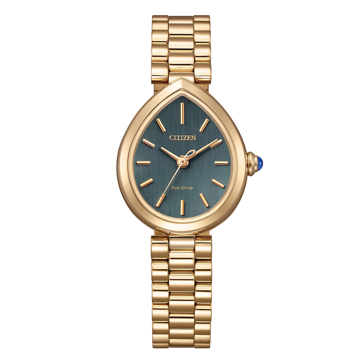 Orologio Citizen Lady, Rainell, quadrante verde scuro, PVD oro rosa, eco-drive, 35x26mm - EM1203-57X