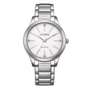 Orologio Citizen Lady Elegant, quadrante panna e cristalli sugli indici, eco-drive, 34mm - EM1220-58A