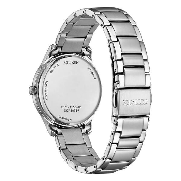 Orologio Citizen Lady Eco-Drive, quadrante lilla sfumato con 4 cristalli, 34mm - EM1220-58X