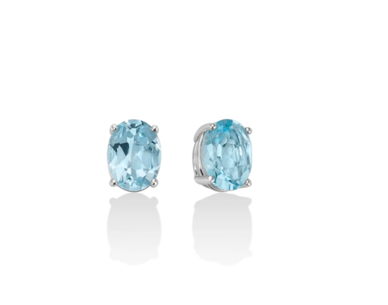 Orecchini Miluna con Gemma del Cielo ovale in oro bianco 18kt - ERD2372