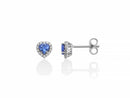 Miluna Orecchini in oro bianco 18 kt con tanzaniti a cuore 4x4 mm e diamanti naturali ct 0,14 - ERD2642