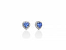 Miluna Orecchini in oro bianco 18 kt con tanzaniti a cuore 4x4 mm e diamanti naturali ct 0,14 - ERD2642