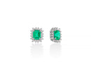 Orecchini Miluna con smeraldi ottagonali e diamanti in oro bianco 18kt - ERD2707