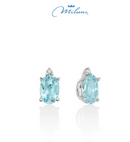 Orecchini Miluna con Gemma del Cielo ovale e diamanti in oro bianco 375 - ERD2818X
