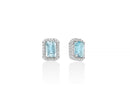 Orecchini Miluna con acquemarine ottagonali e diamanti in oro bianco 18KT - ERD2842