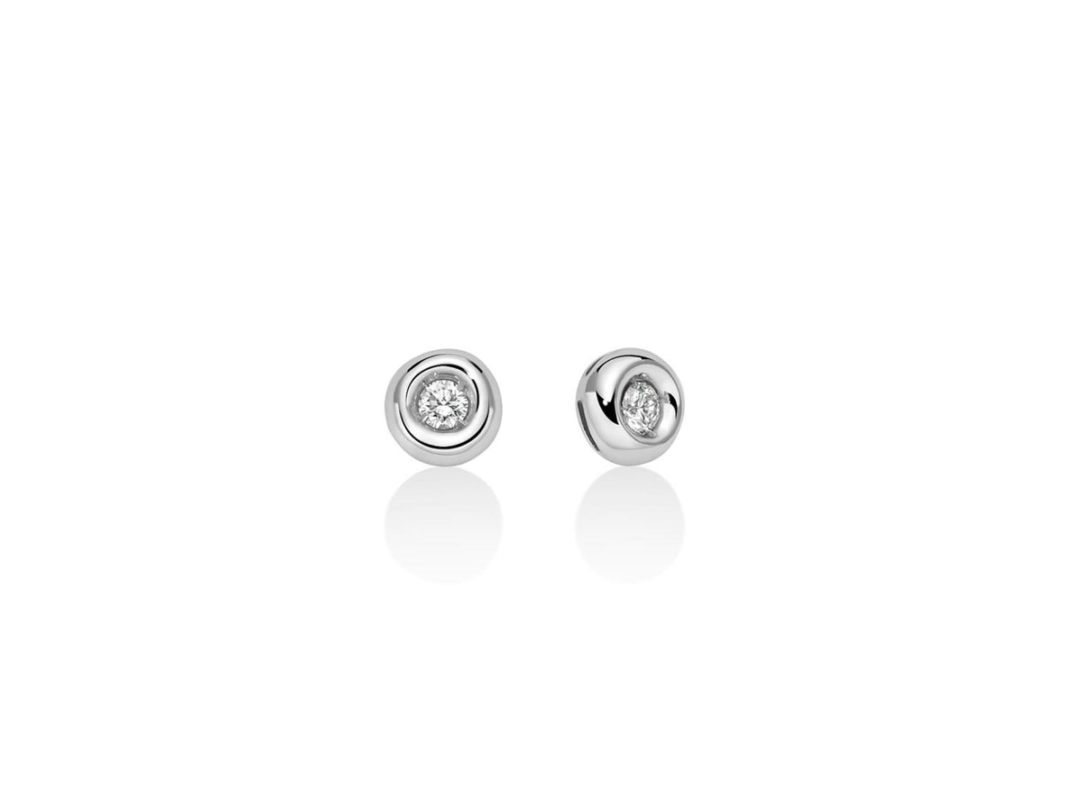 Miluna Orecchini punto luce a castone in oro bianco 18 kt con diamanti ct 0,10 - ERD2920-010G7
