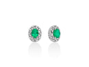 Orecchini Miluna con smeraldi e diamanti, in oro bianco 18kt - ERD3021