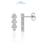 Orecchini Miluna, collezione Unica Neve Limited Edition, con topazi bianchi pendenti 16 mm in argento - ERD3048