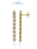 Orecchini Miluna, collezione Unica Neve Limited Edition, con topazi bianchi pendenti 40 mm in argento dorato - ERD3054G