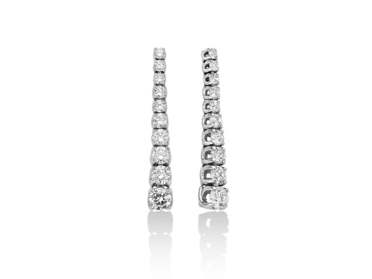 Miluna Orecchini con diamanti a scalare in oro bianco 18 kt con diamanti naturali ct 0,73 - ERD3118