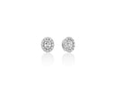Orecchini Miluna con punto luce e giro di diamanti, taglio ovale, in oro bianco 18kt - ERD3152